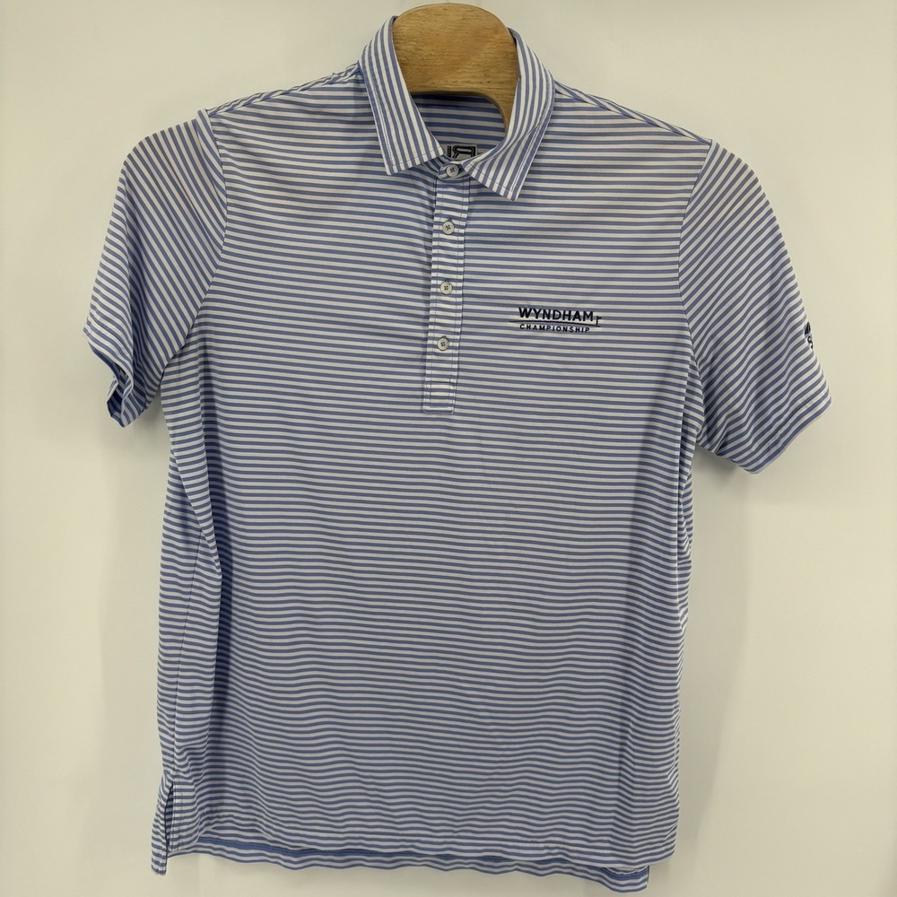 RLX Ralph Lauren Men's XL Wyndham Championship‎ Striped Blue Polo Shirt